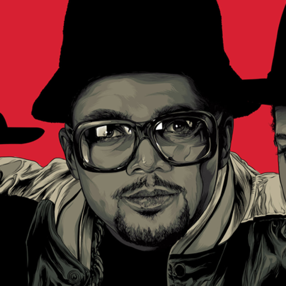 Run-DMC Raising Hell 35 — artwork in setting