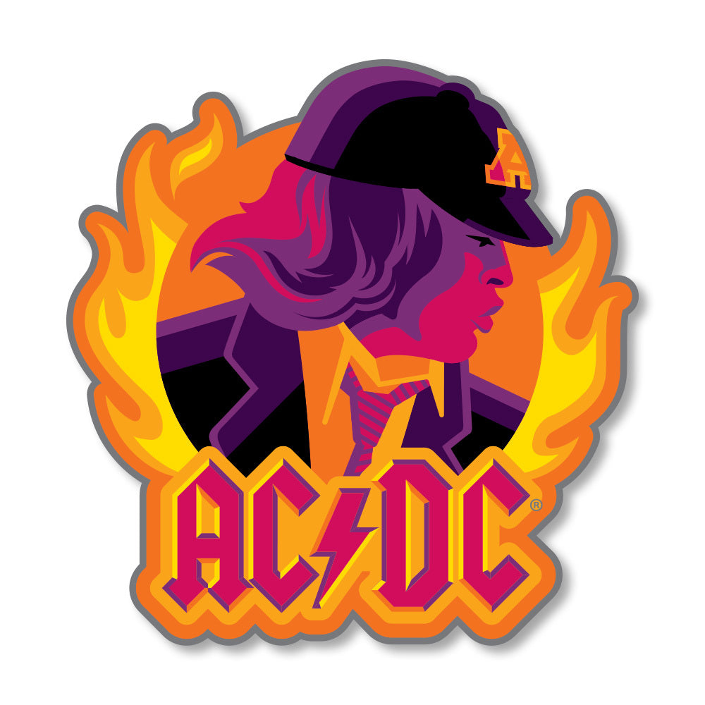 AC/DC Angus Young Enamel Pin by Tom Whalen