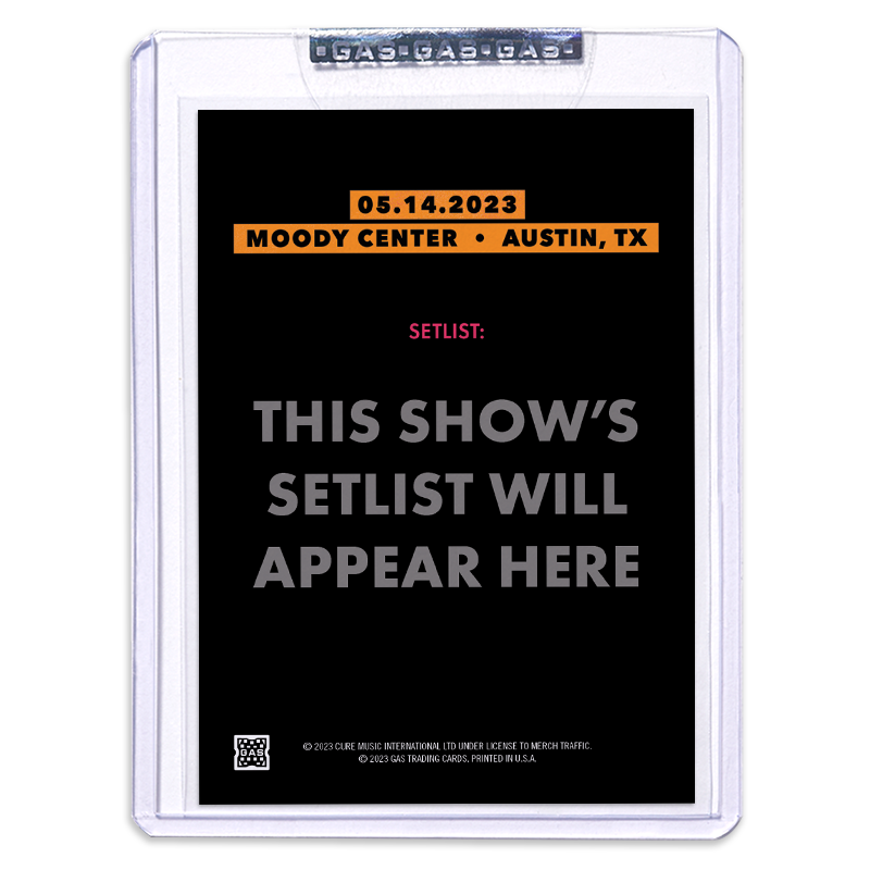 The Cure Austin May 14, 2023 Setlist Trading Card