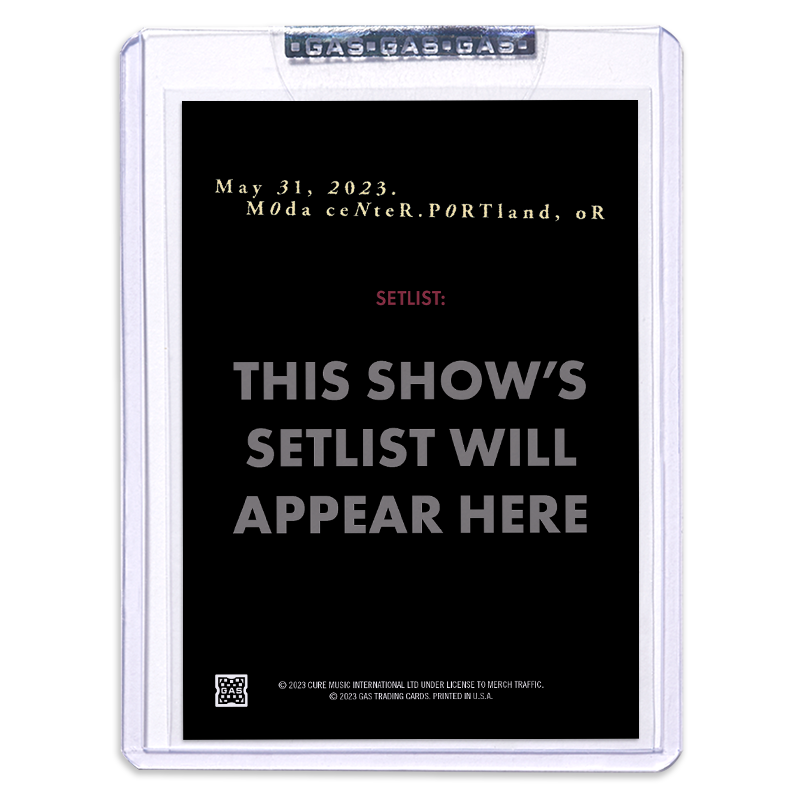 The Cure Portland May 31, 2023 Setlist Trading Card