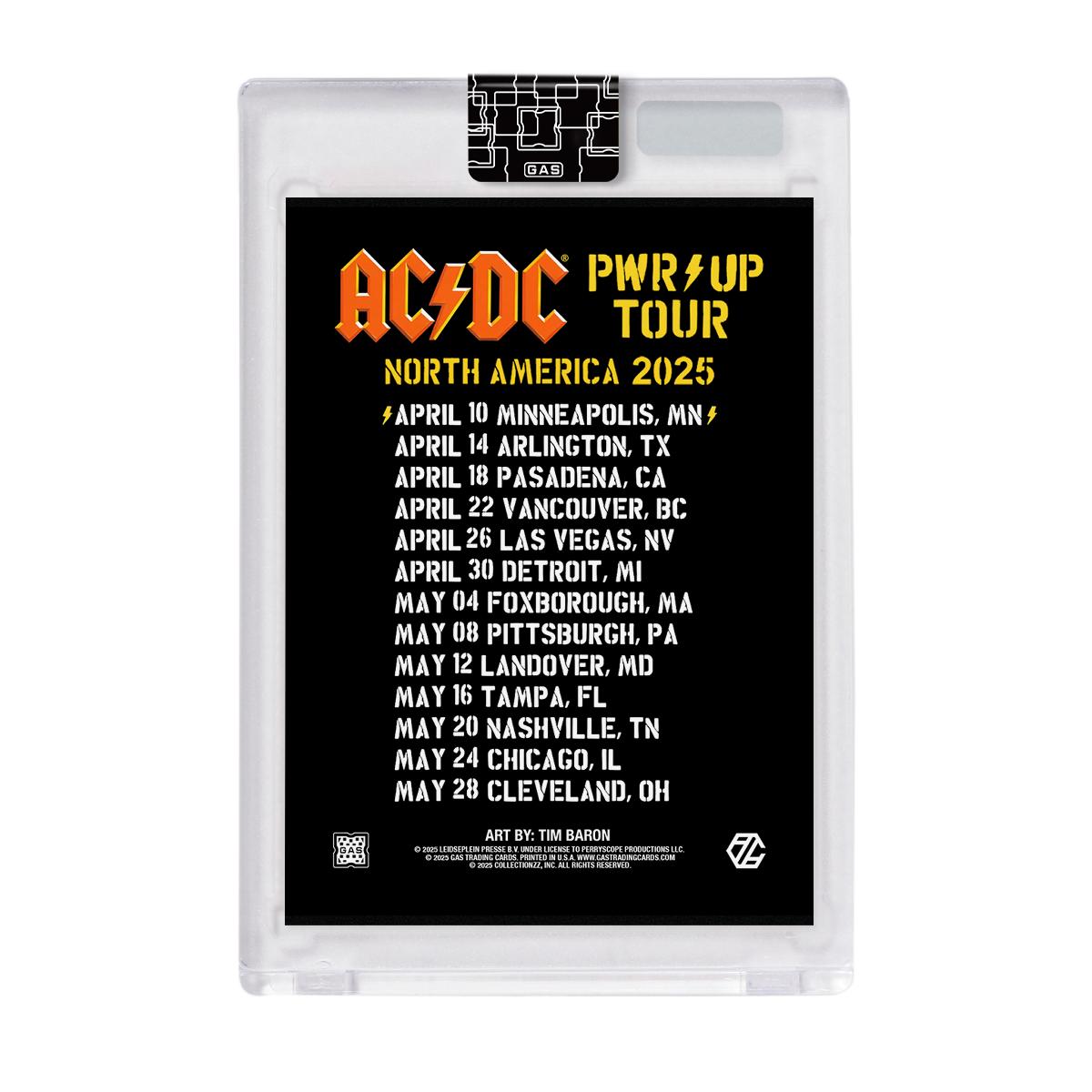 AC/DC Minneapolis April 10, 2025 Trading Card
