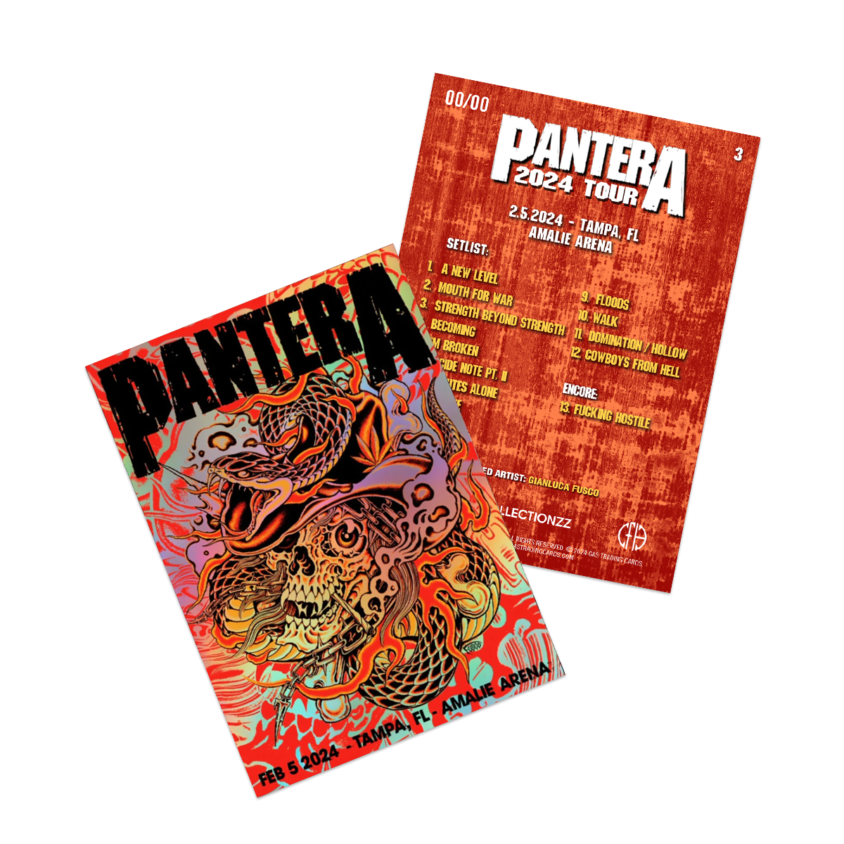 Pantera 2024 Tour Foil Trading Card Set