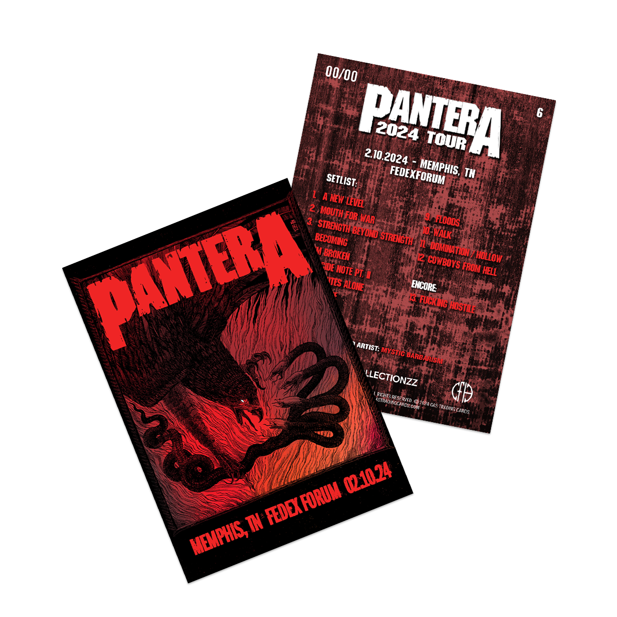 Pantera 2024 Tour Foil Trading Card Set