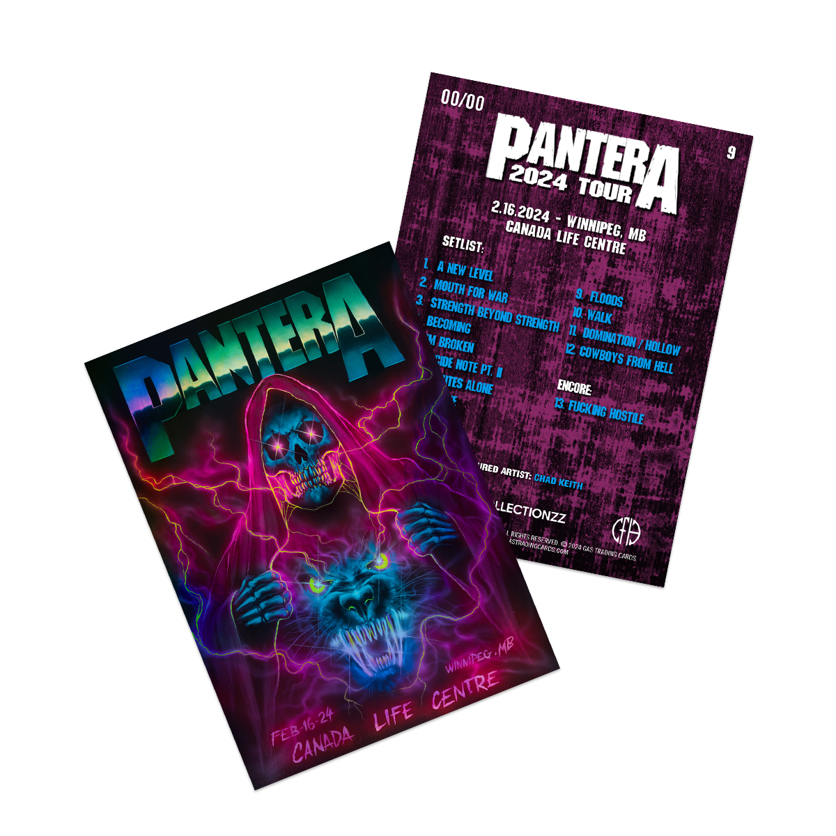 Pantera 2024 Tour Foil Trading Card Set