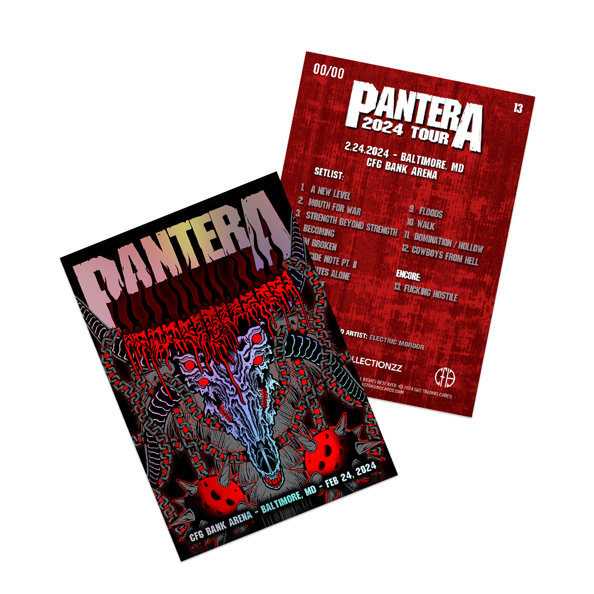 Pantera 2024 Tour Foil Trading Card Set