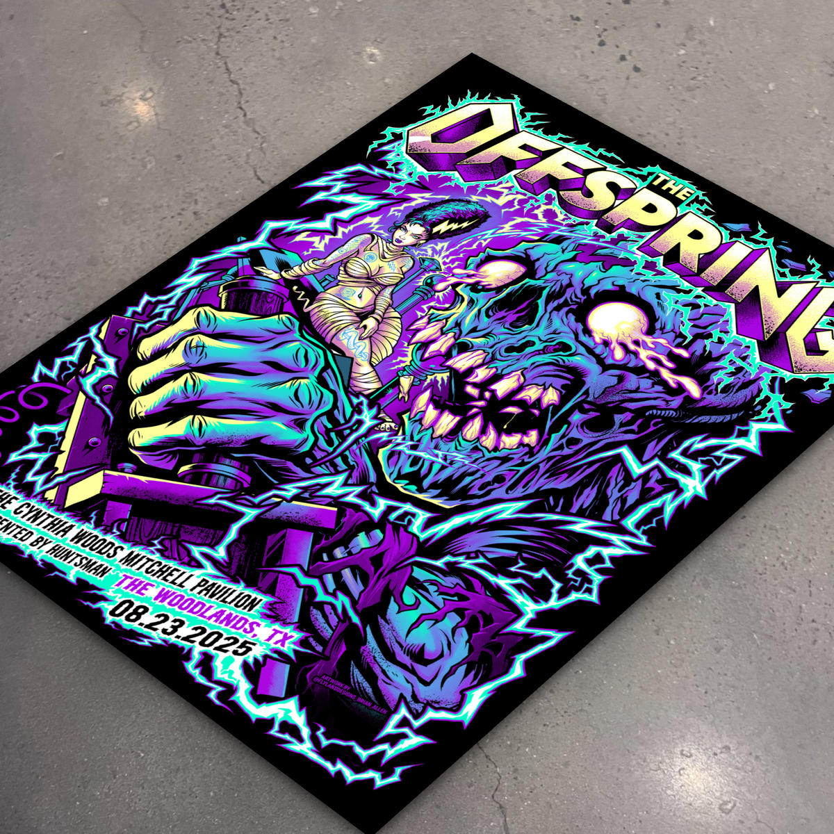 The Offspring · The Woodlands — flat lay on shop floor