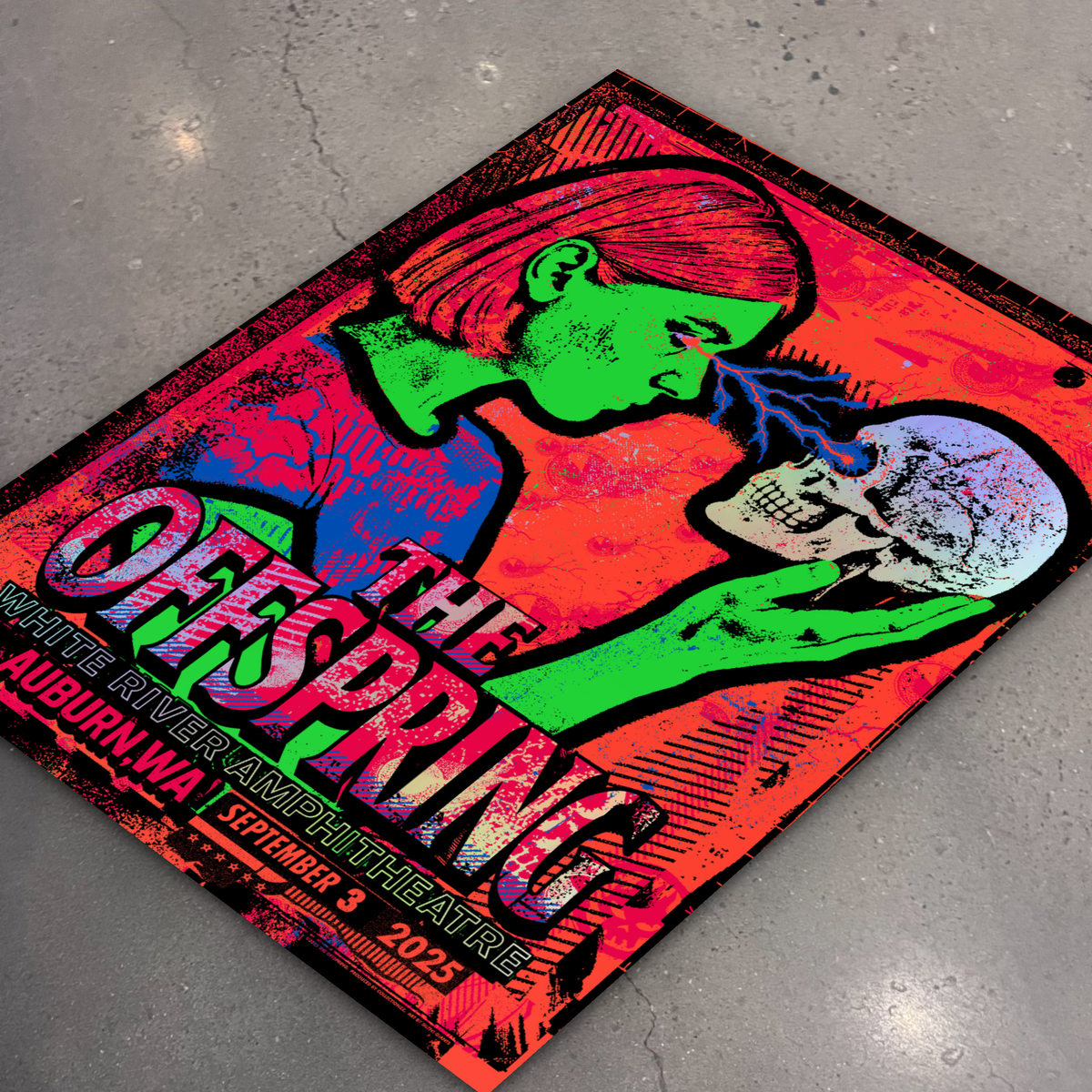 The Offspring · Auburn (Foil) — flat lay on shop floor