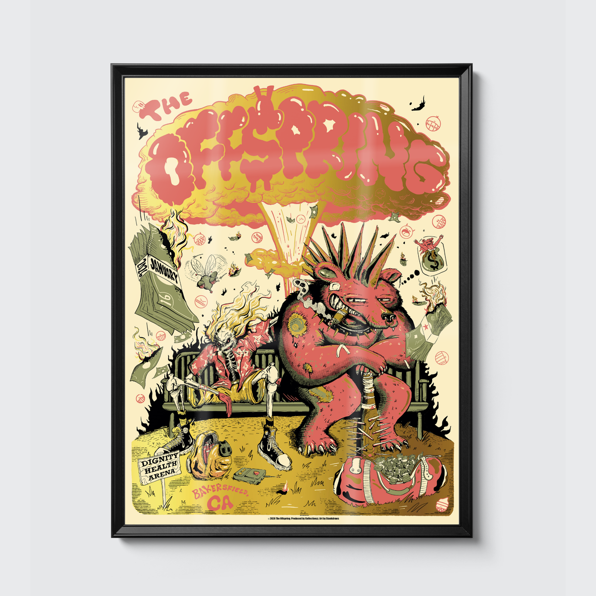 The Offspring · Bakersfield (Foil) poster, framed on the wall