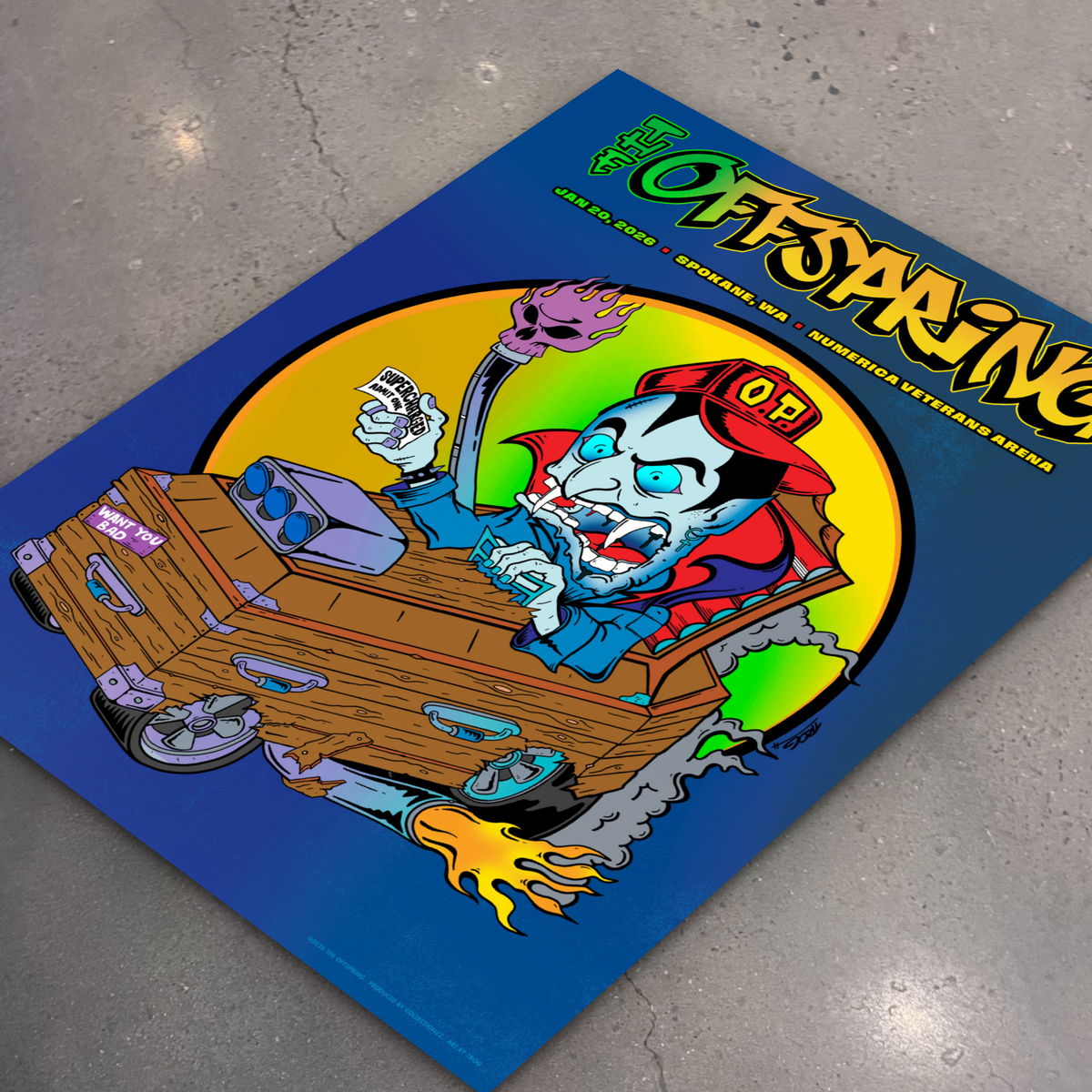 The Offspring · Spokane (Foil) — flat lay on shop floor