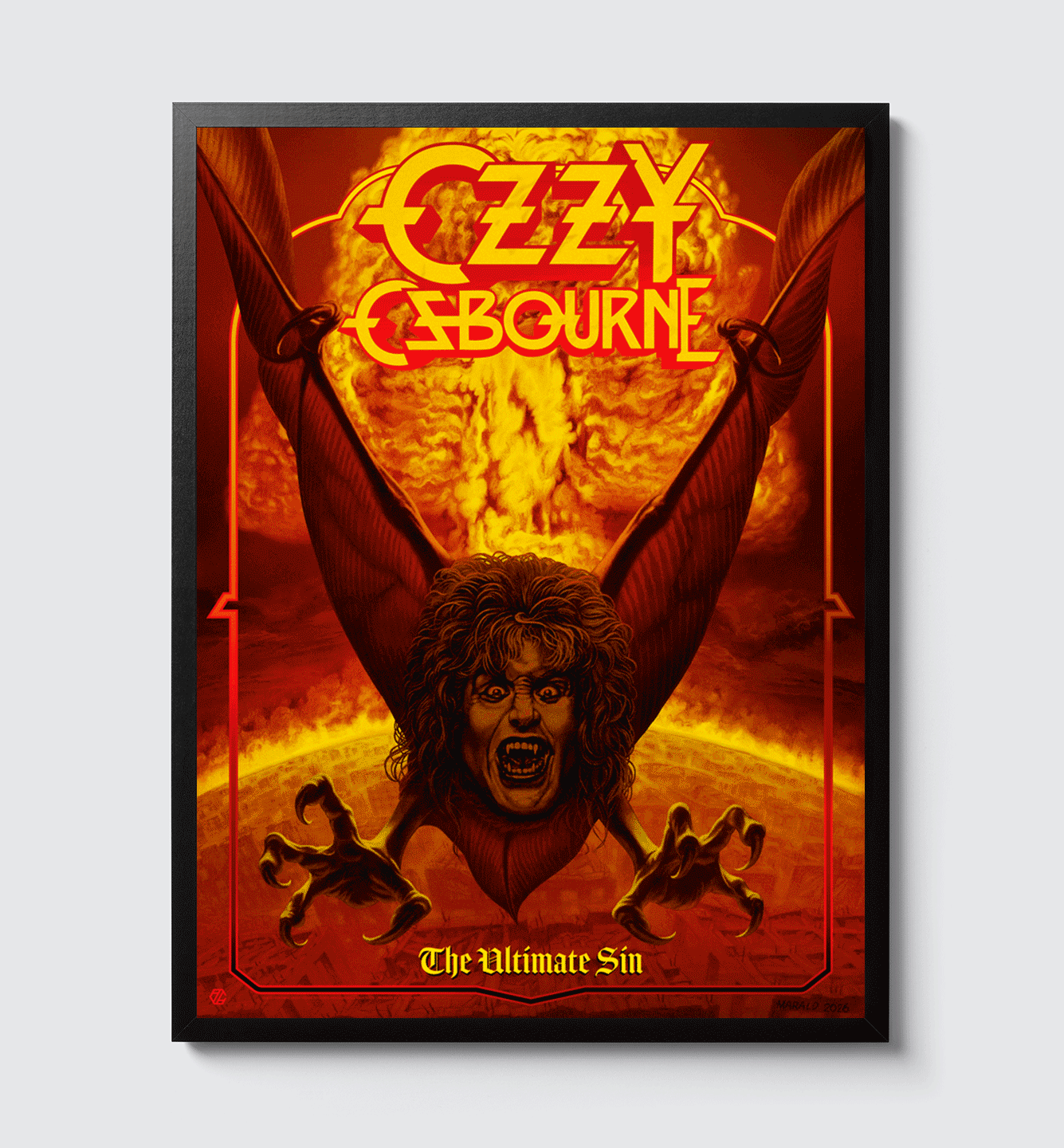 Ozzy Osbourne The Ultimate Sin by Marald van Haasteren (Nuclear Red Foil)