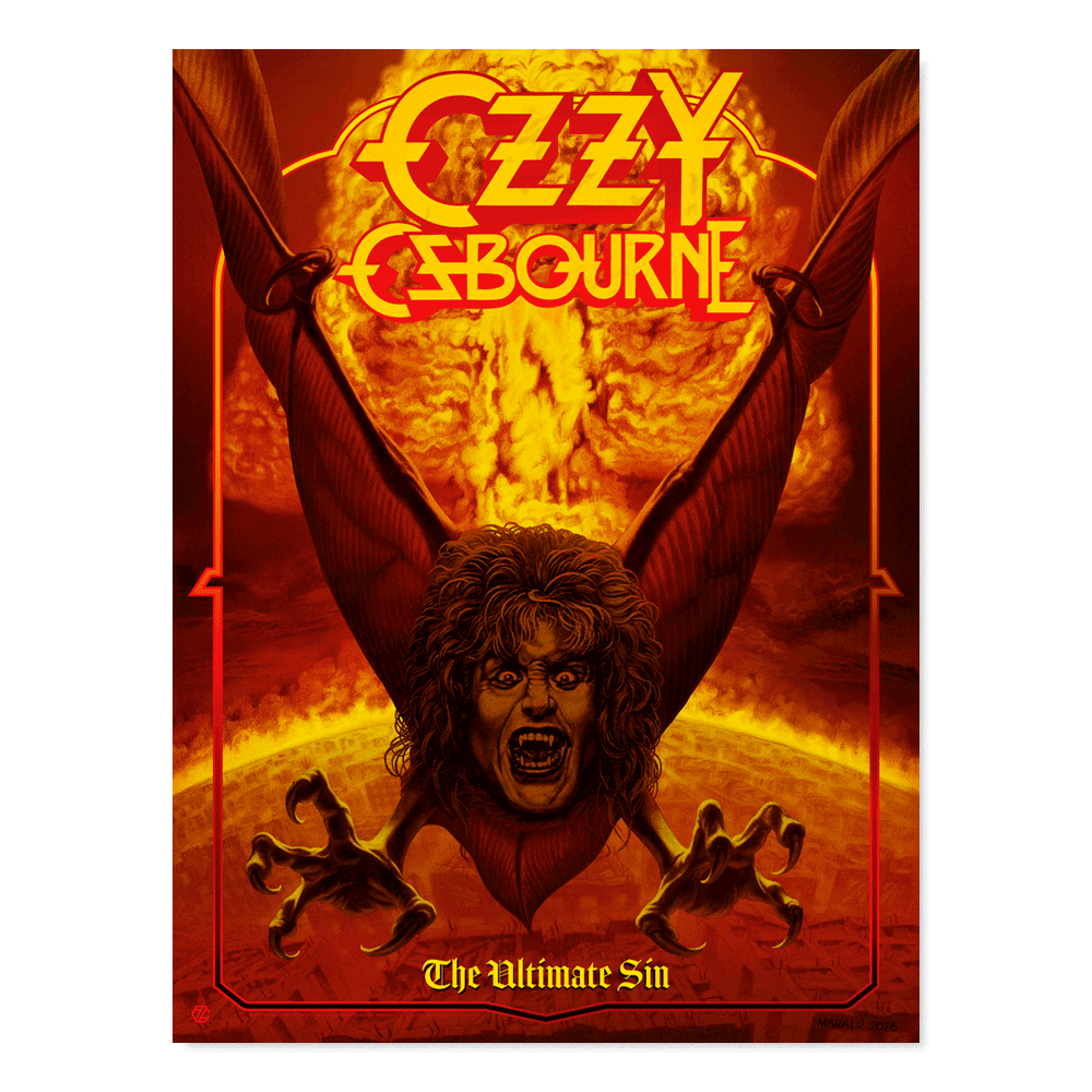 Ozzy Osbourne The Ultimate Sin by Marald van Haasteren (Nuclear Red Foil)
