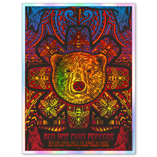 Red Hot Chili Peppers Phoenix May 14, 2023 Rainbow Foil Poster & Trading Card
