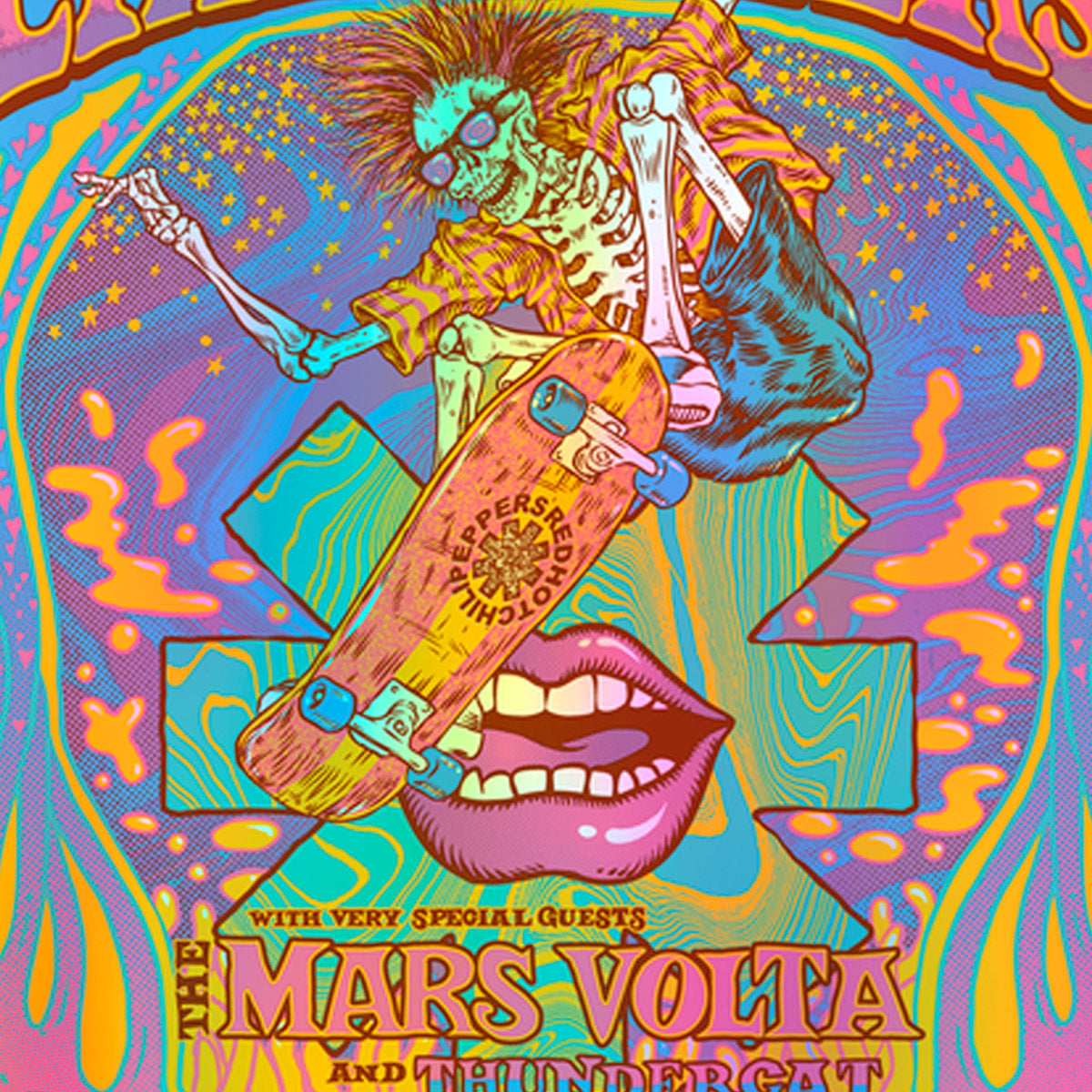 Red Hot Chili Peppers San Diego May 12, 2023 Rainbow Foil Poster