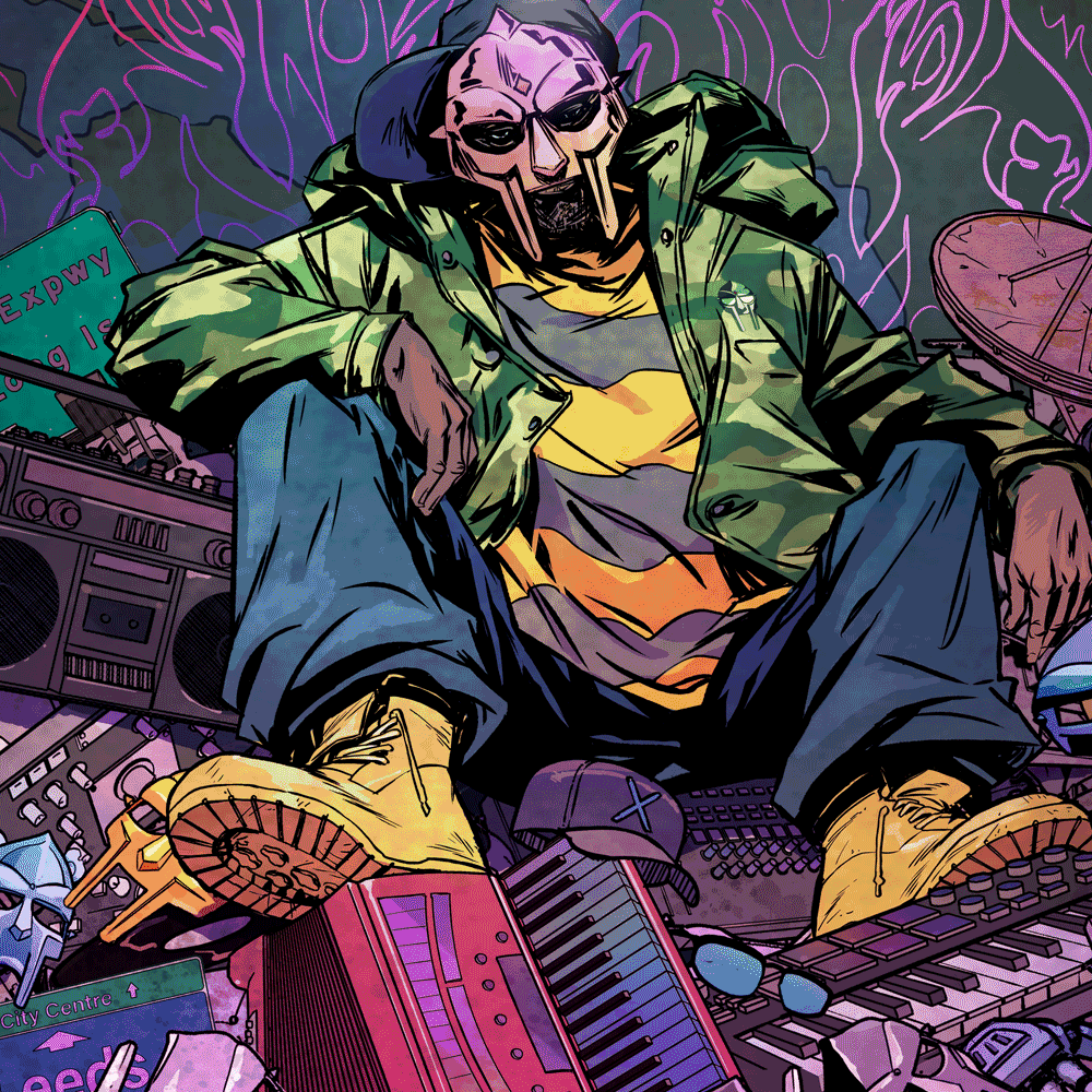 MF DOOM x Sanford Greene Print (Rainbow Foil Edition)