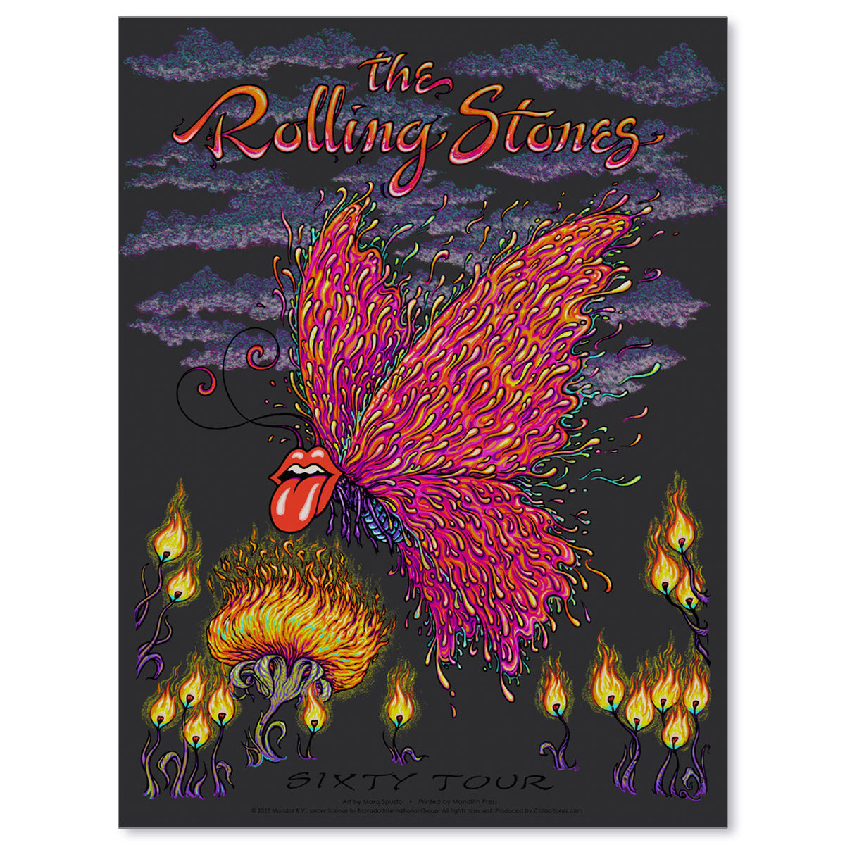 Rolling Stones Sixty Tour by Marq Spusta (Metallic Black Edition Printer Proof)