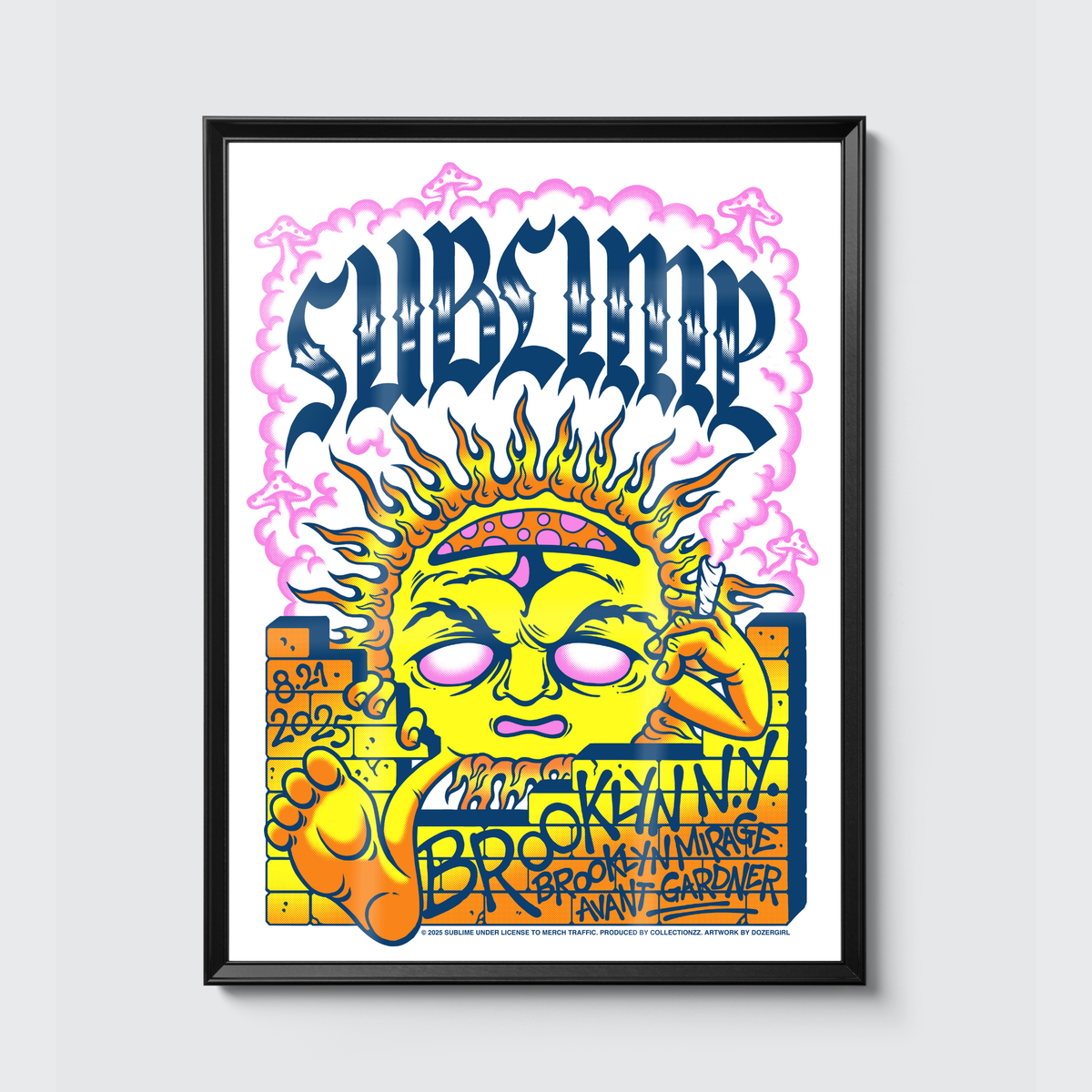 Sublime · Brooklyn poster, framed on the wall