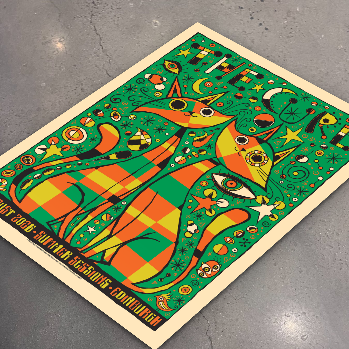 The Cure · Edinburgh — flat lay on shop floor