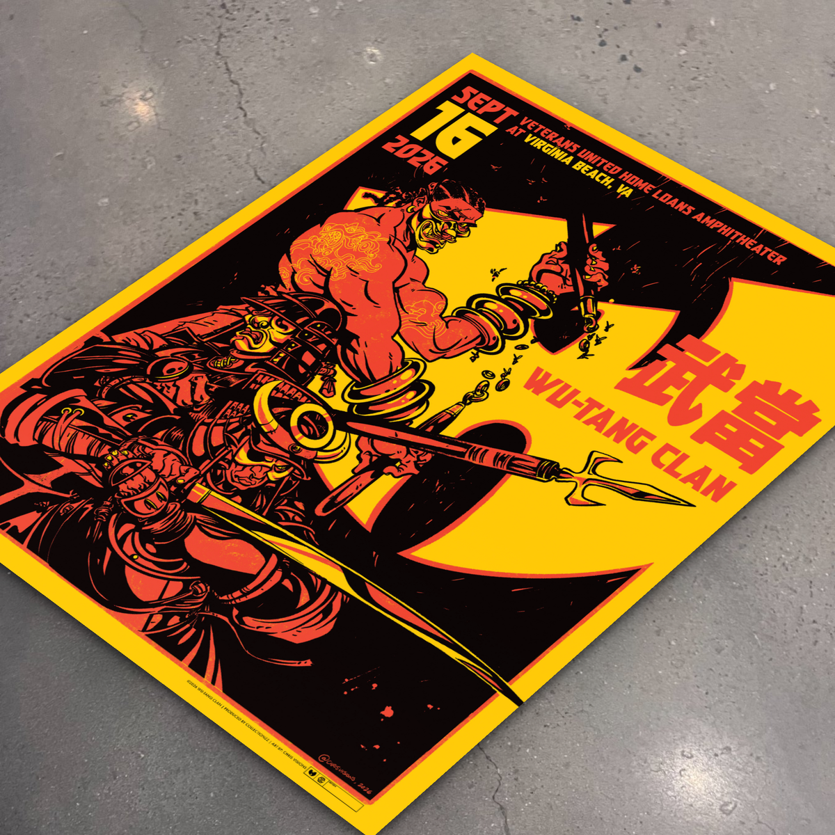 Wu-Tang Clan · Virginia Beach — flat lay on shop floor