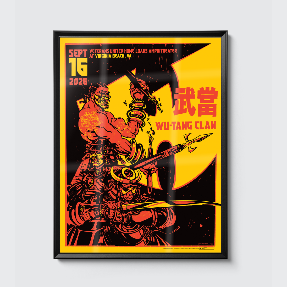 Wu-Tang Clan · Virginia Beach poster, framed on the wall
