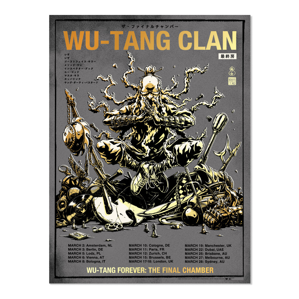 Wu-Tang Clan 2026 Tour Poster (Grey & Gold Foil Edition)