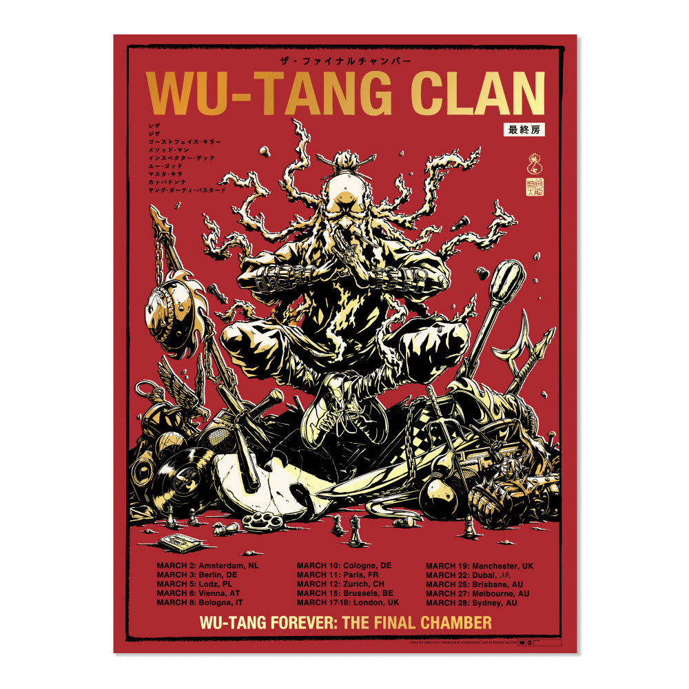 Wu-Tang Clan 2026 Tour Poster (Red & Gold Foil Edition)