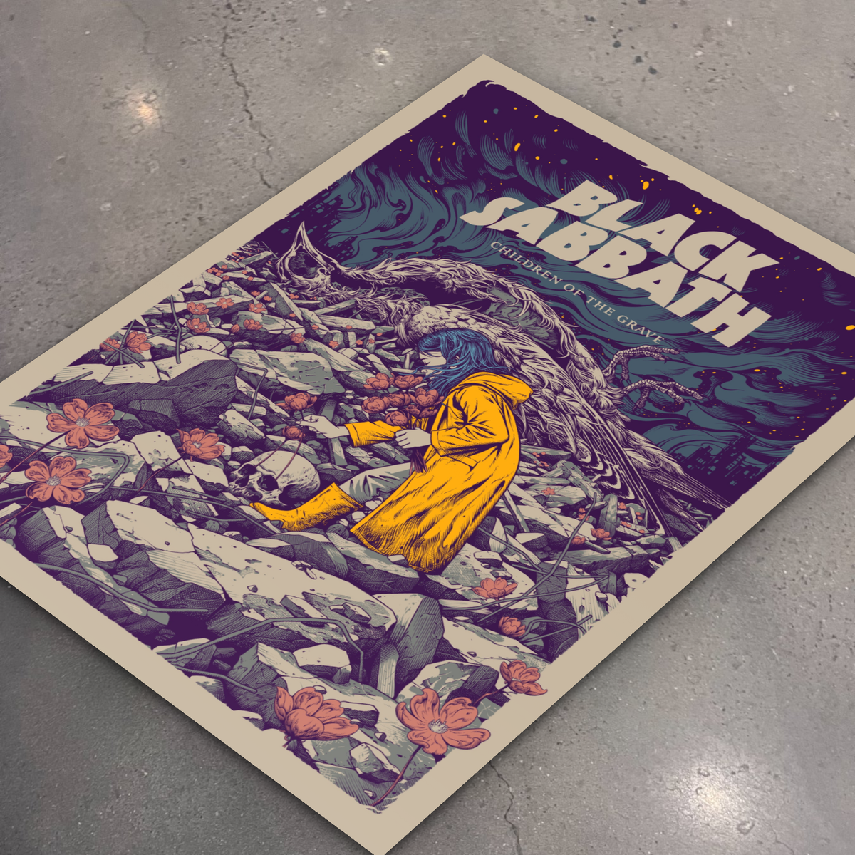 Black Sabbath "Children Of The Grave" by Garis Edelweiss (Main Edition) poster, flat lay