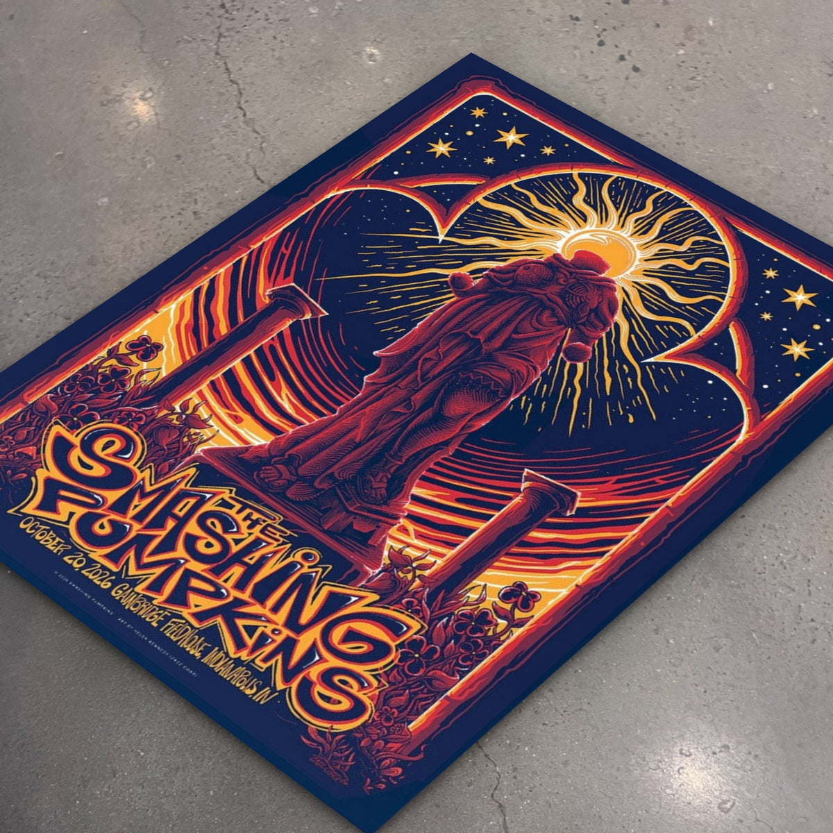 The Smashing Pumpkins Indianapolis October 20, 2026 (Show Edition) poster, flat lay