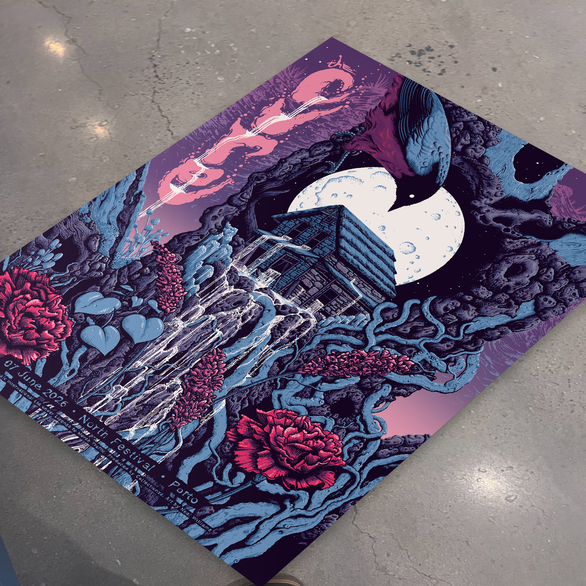 Flat lay on studio floor