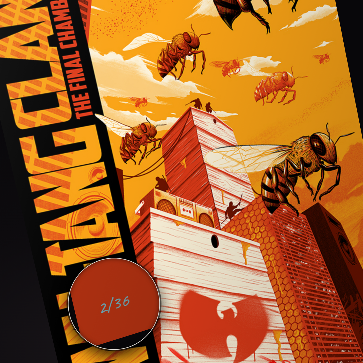 Wu-Tang Clan Mansfield (Collector's Edition) poster, individually numbered edition of 36, detail of the hand-numbered serial