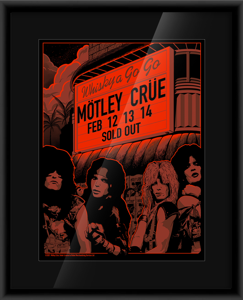 Mötley Crüe Whisky A Go-Go 1982 — artwork in setting
