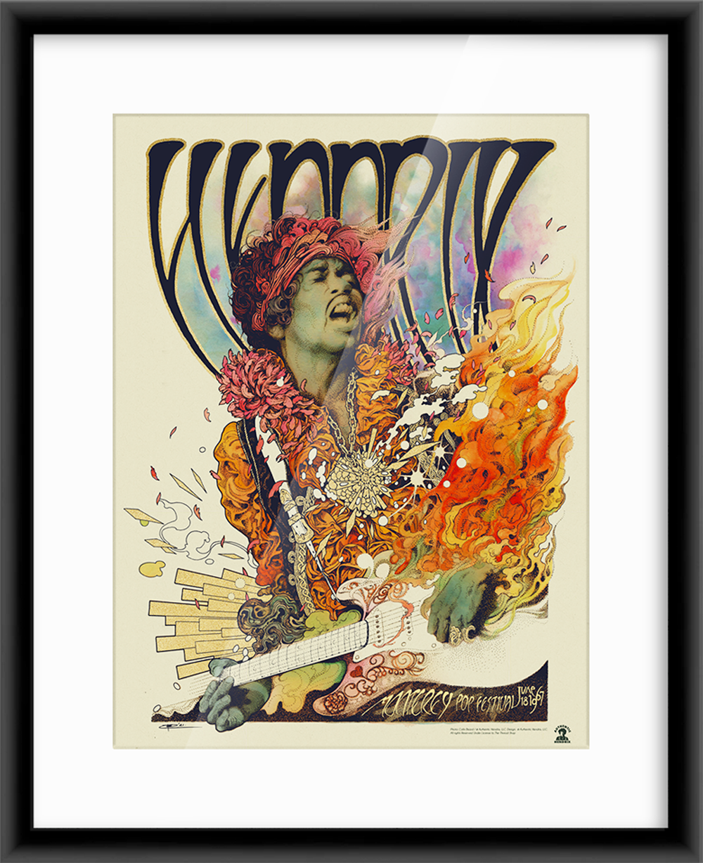 Jimi Hendrix Monterey Pop Festival — artwork in setting