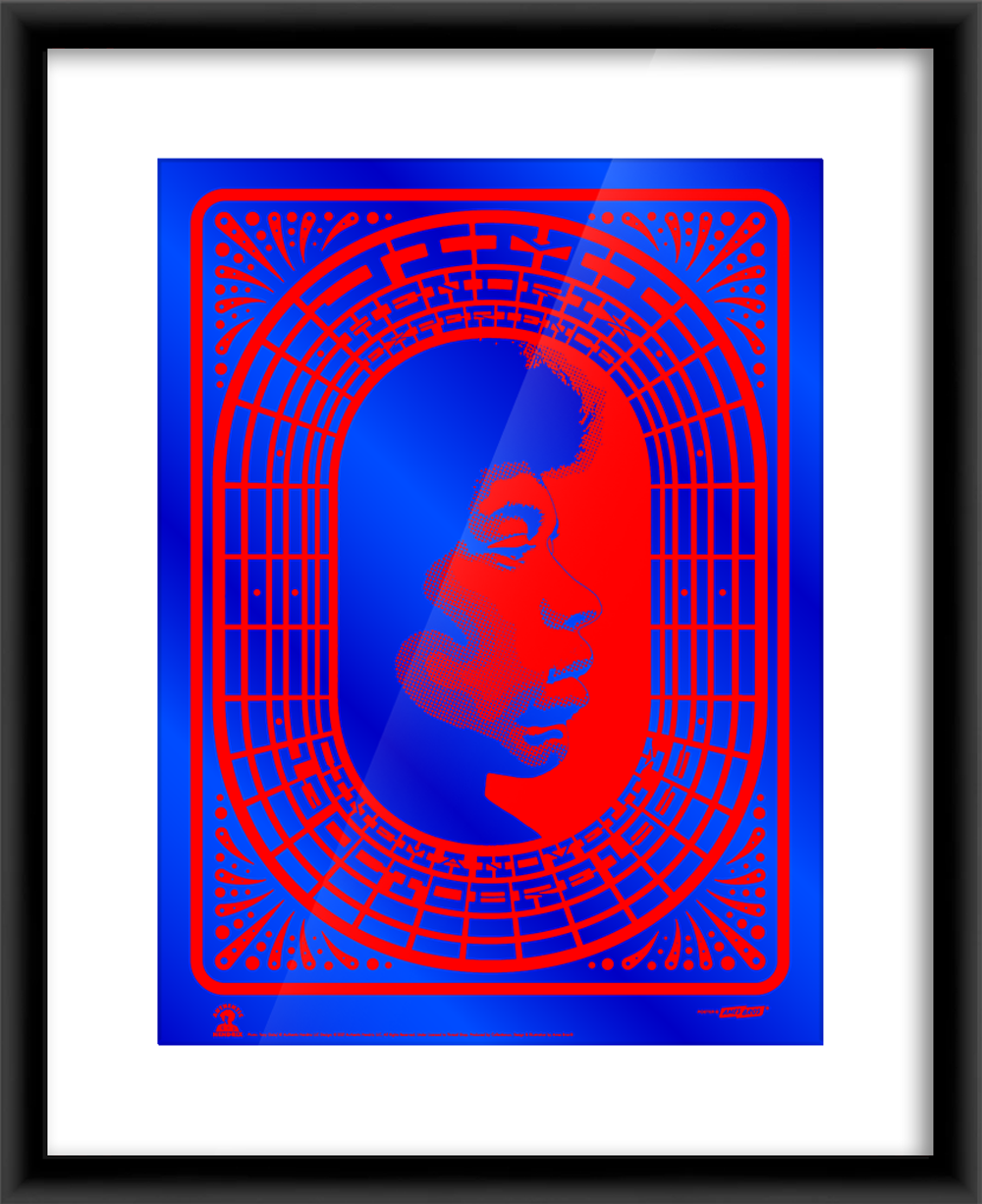 The Jimi Hendrix Experience Debut 55th Anniversary (Blue Foil Edition) — artwork in setting