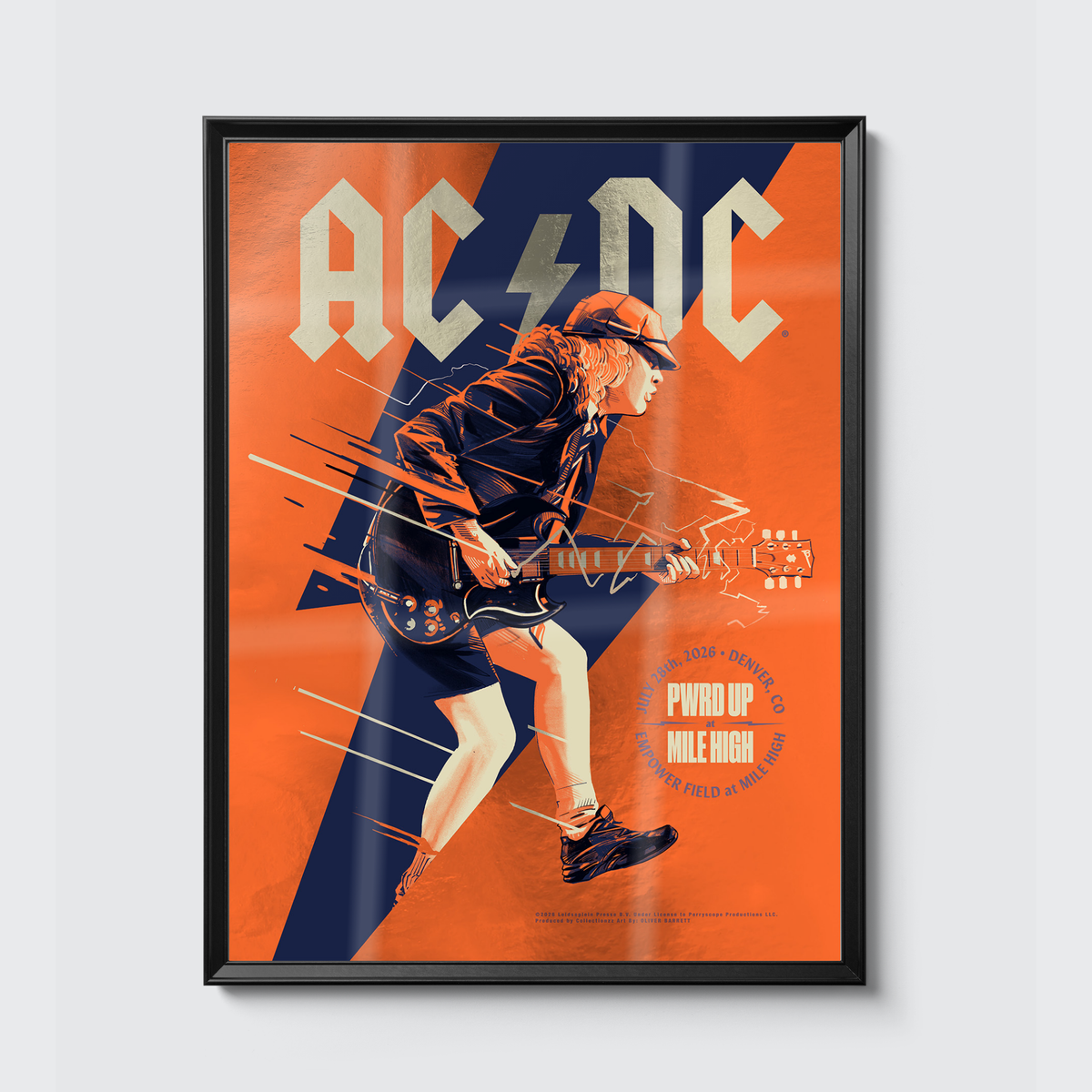 AC/DC · Denver (Foil) poster, framed on the wall