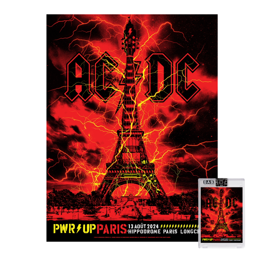 AC/DC Paris August 13th Poster & Setlist Trading Card