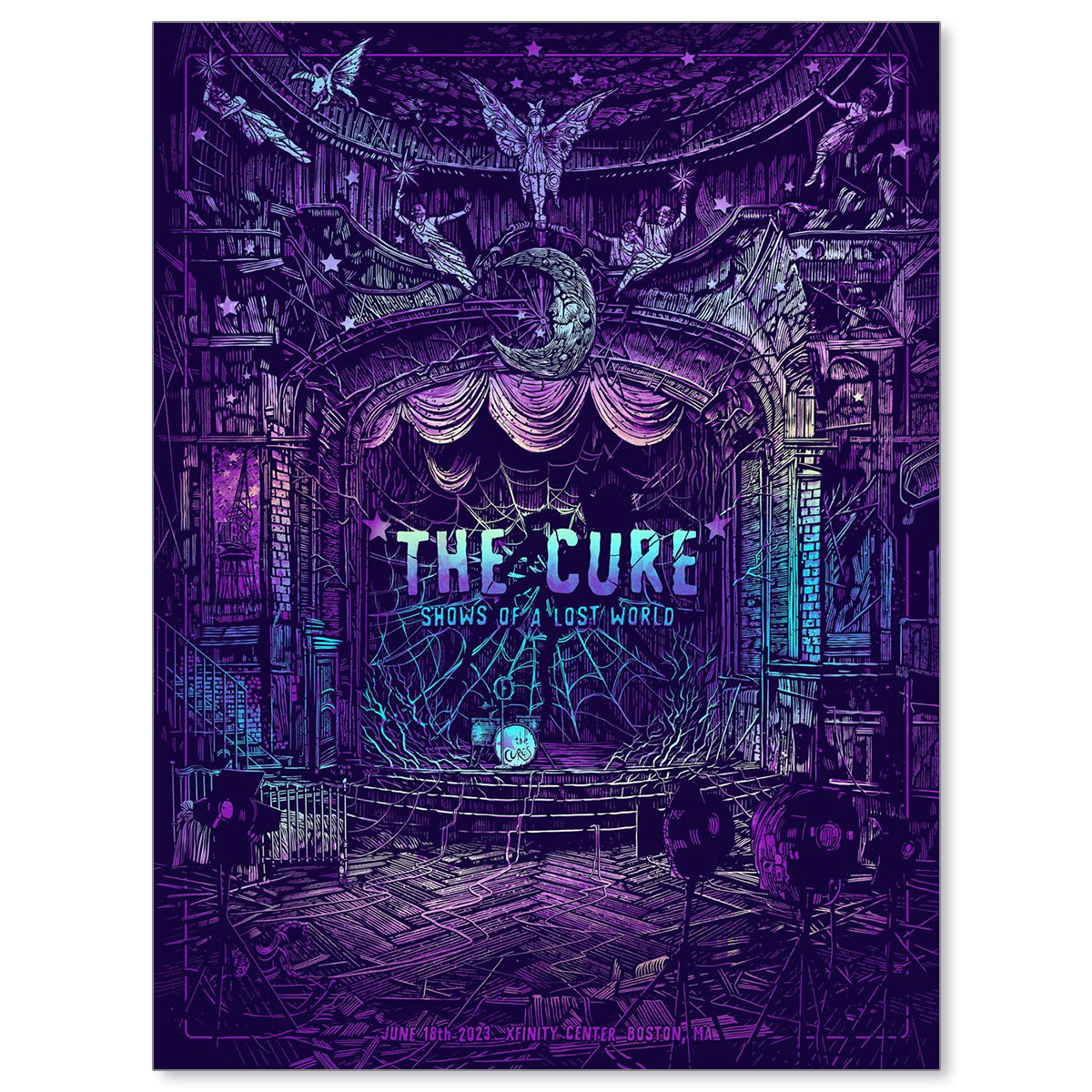 The Cure Boston June 18, 2023 Rainbow Foil Second Edition Poster