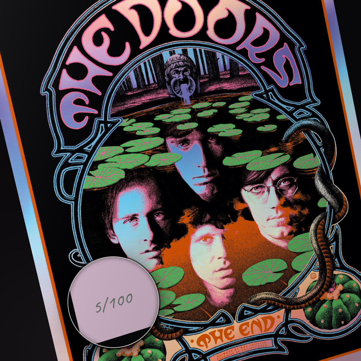The Doors The End by Max Loeffler (Rainbow Foil) poster, numbered corner