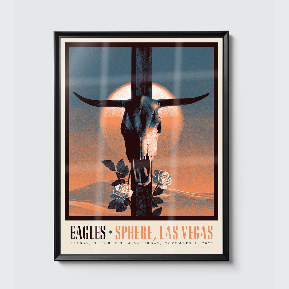 Eagles · Las Vegas poster, framed on the wall