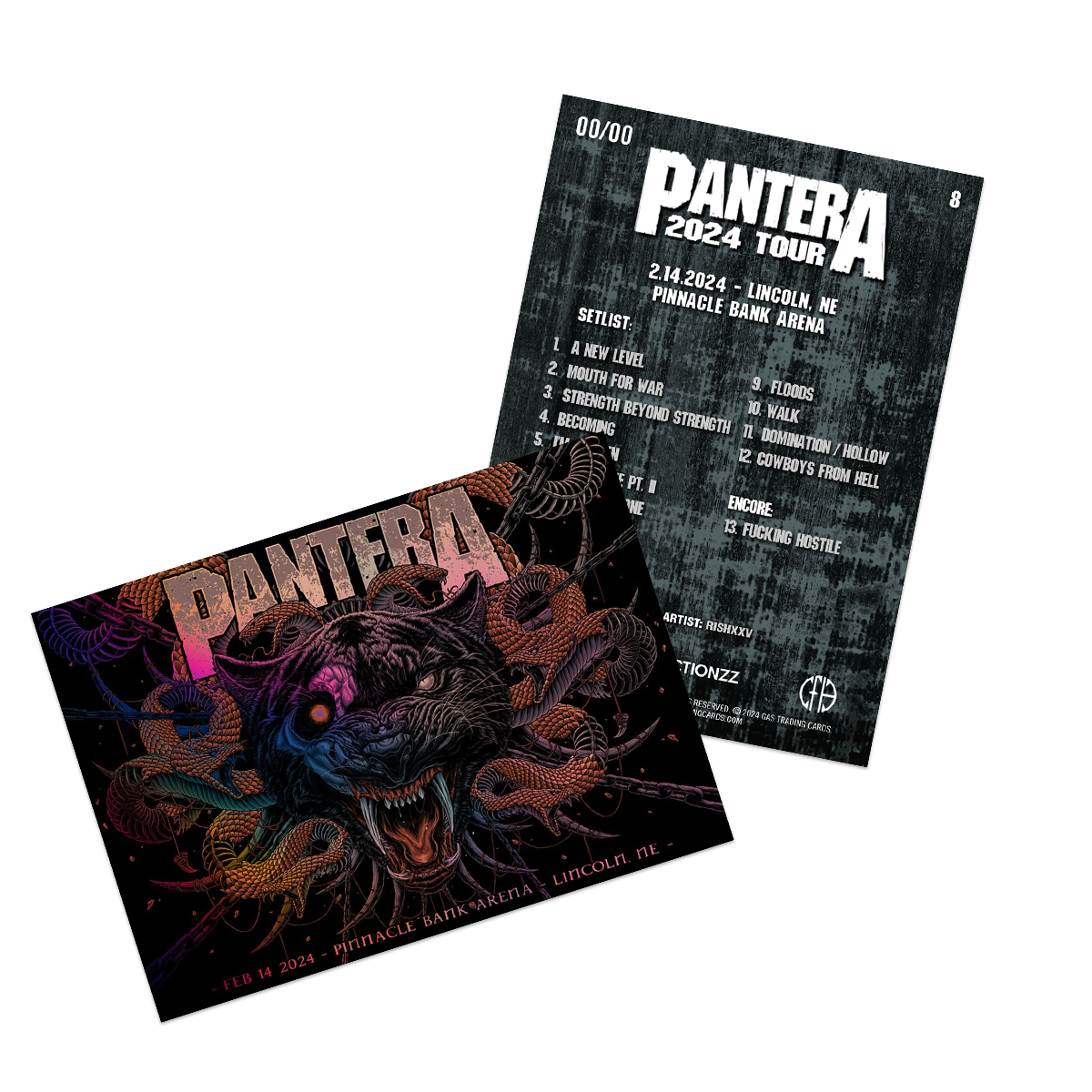 Pantera 2024 Tour Foil Trading Card Set