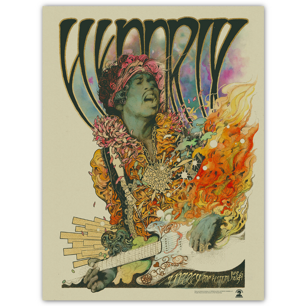 Jimi Hendrix ライブアートボード 大判 Jimi Hendrix Monterey Pop Festival (Printer's Proof)