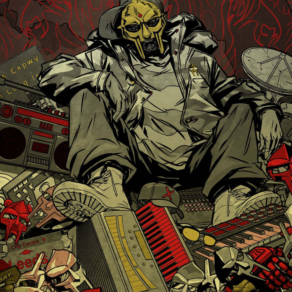 MF DOOM x Sanford Greene Print (Red & Gold Foil Edition)