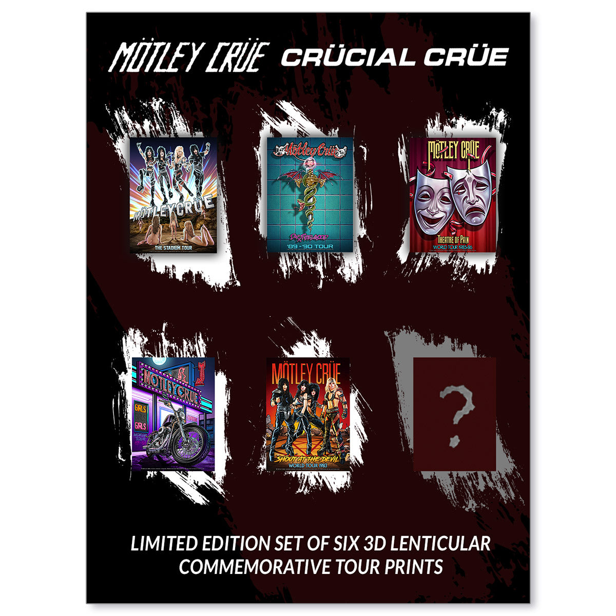 Mötley Crüe Crücial Crüe Tours Lenticulars - Set of 6