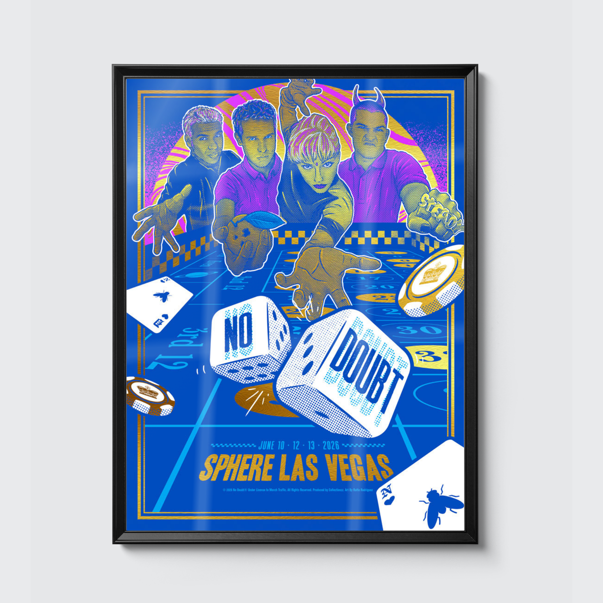 No Doubt · Sphere June 10-13 (Sparkle Foil) poster, framed on the wall
