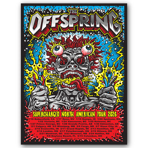 The Offspring Supercharged 2026 Tour Poster (Silver Foil Exclusive)