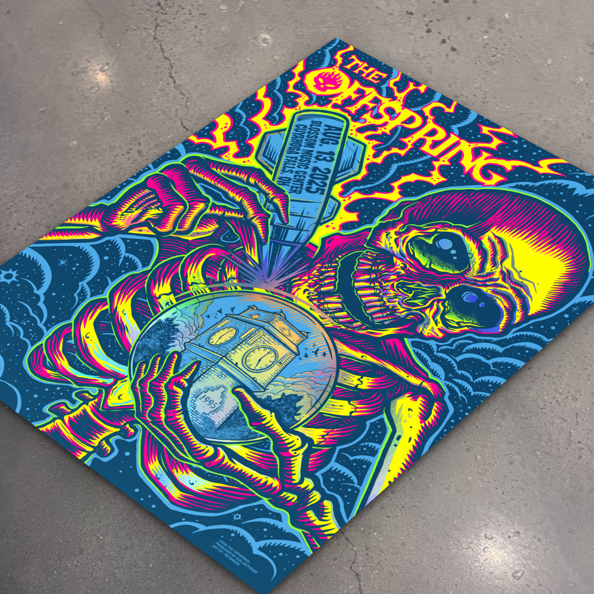 The Offspring · Cuyahoga Falls (Foil) — flat lay on shop floor