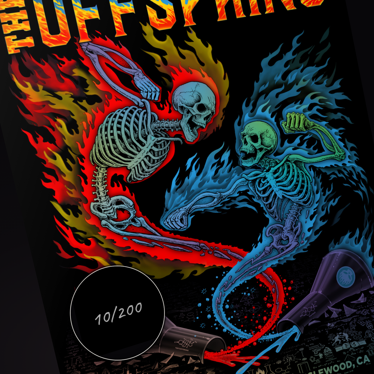 The Offspring · Inglewood (Foil) — hand-numbered corner detail (representative serial 10/200)