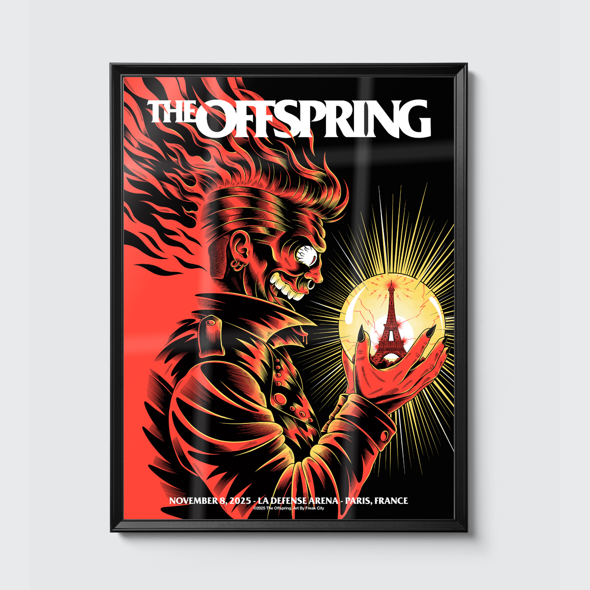 The Offspring · Paris (Gold Foil) poster, framed on the wall