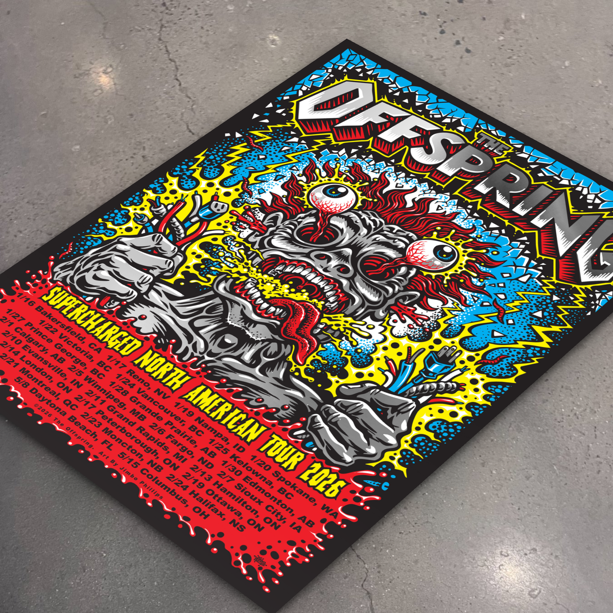 The Offspring Supercharged 2026 Tour Poster (Silver Foil Exclusive)