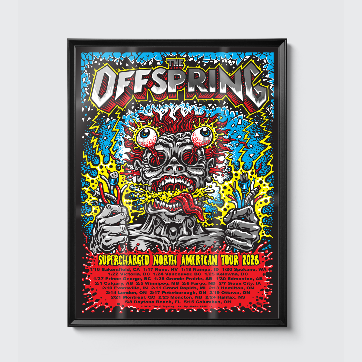 The Offspring Supercharged 2026 Tour Poster (Silver Foil Exclusive)