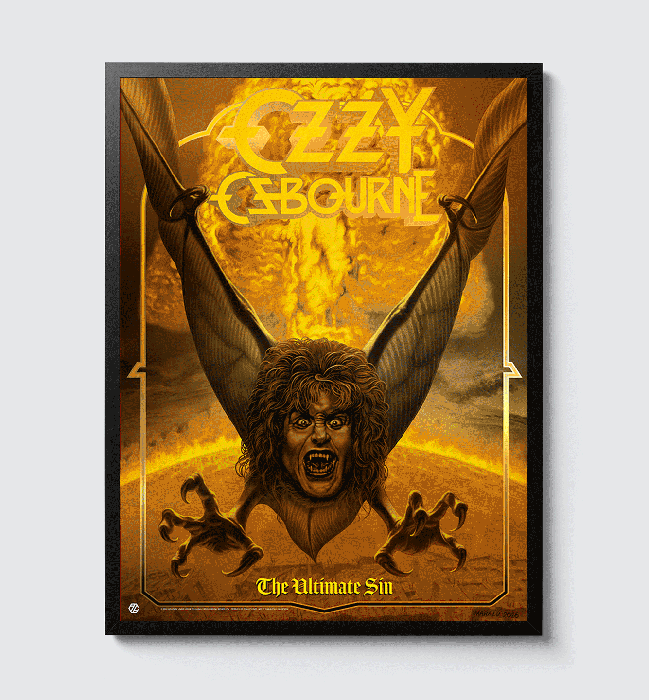 Ozzy Osbourne The Ultimate Sin by Marald van Haasteren (Gold Foil)