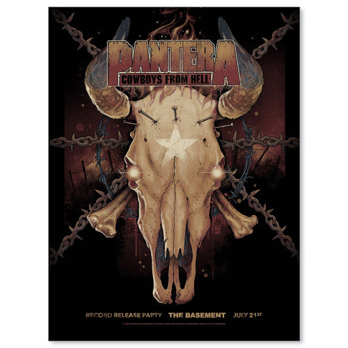 Pantera Dallas 1990 at The Basement by Vance Kelly (Bone White Variant)